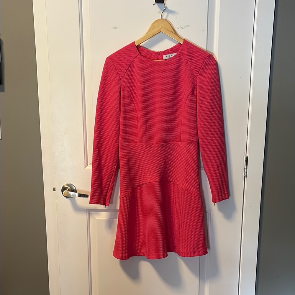 Sandro dark coral pink Long Sleeve Dress VGUC Size S?